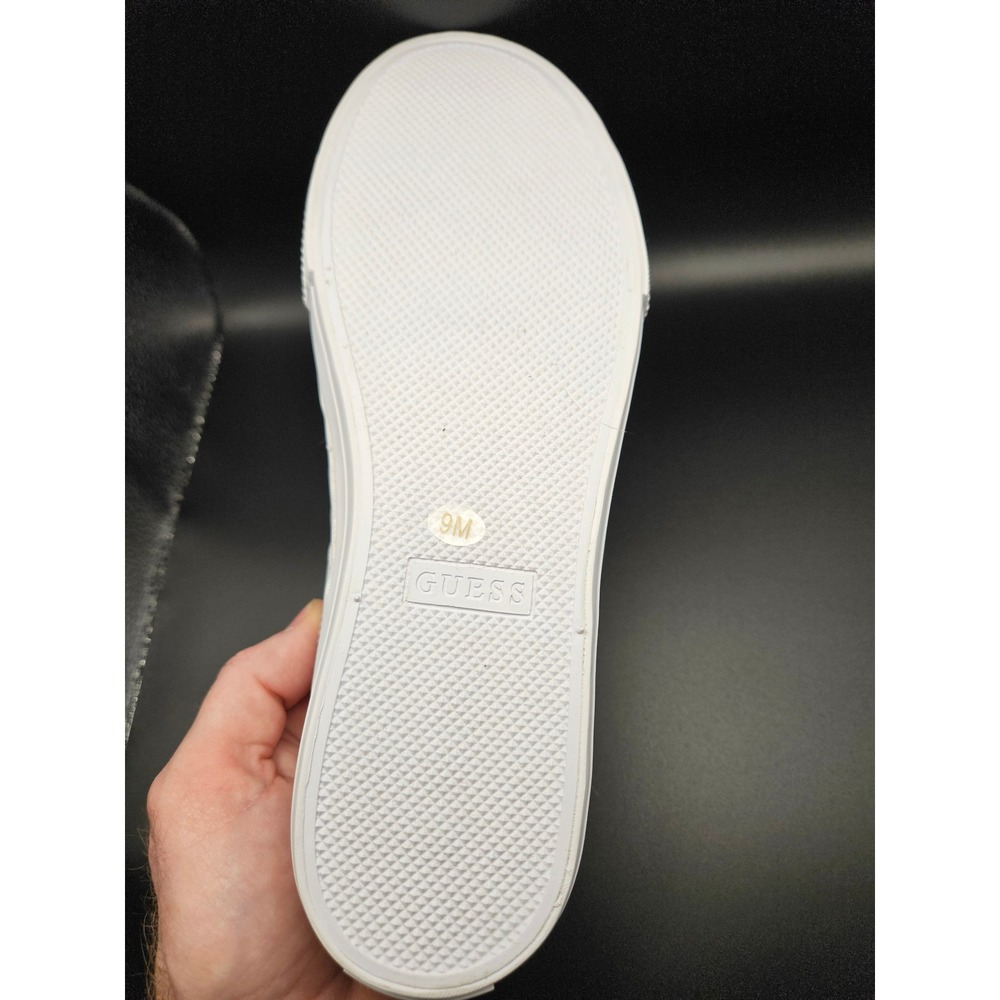 Guess Womens White Quilted Gold Accent Low Top Fashion Sneakers Size 9M - Picture 7 of 14